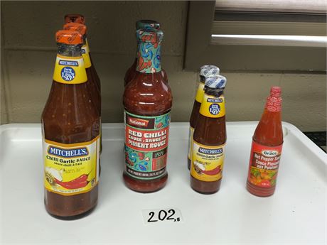 Lot 202 - Mixed Hot Sauces