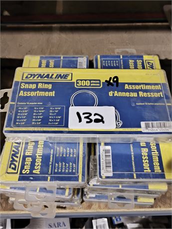 Lot 132 - (8) Dinaline Snap Ring Sets 300 pieces each