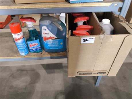 Lot 36 - Windex Original, Windex Glass /7 More Windex Foaming Glass