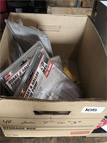 Lot 105 - Quart and Gallon Fluid Pump, assorted air pins