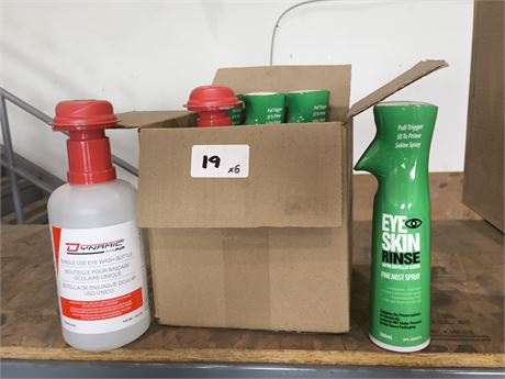 Lot 19 - Eye Skin Rinse, Dynamic Single Use Eye Wasg ]]h, Eye Wash Station