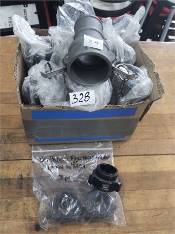 Lot 328 - Northline fire hose adapters, pipe coupling/connector
