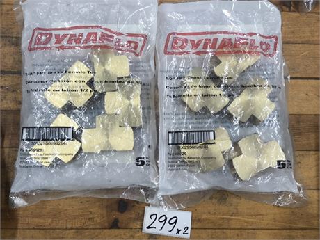 Lot 299 - Dynaflo 1/2" fpt brass femaile tee