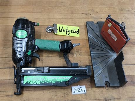 Lot 285 - Hitachie finish nailer, Stanley miter box