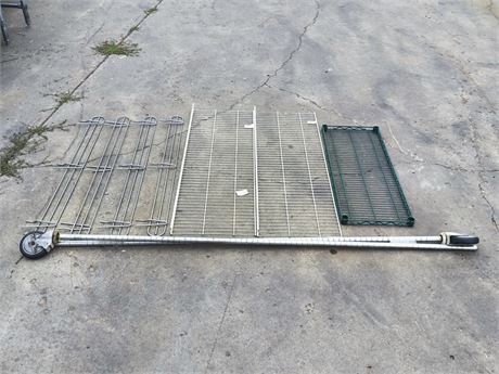 Lot 2-30 - Metal shelving with parts