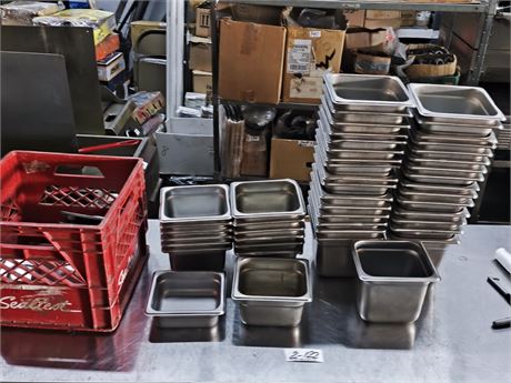 Lot 2-122 - Stainless Still Commercial Food Storage Containers and Lids