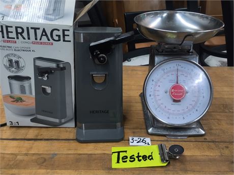 Lot 3-26 - Electric Can Opener and Mechanical Scale