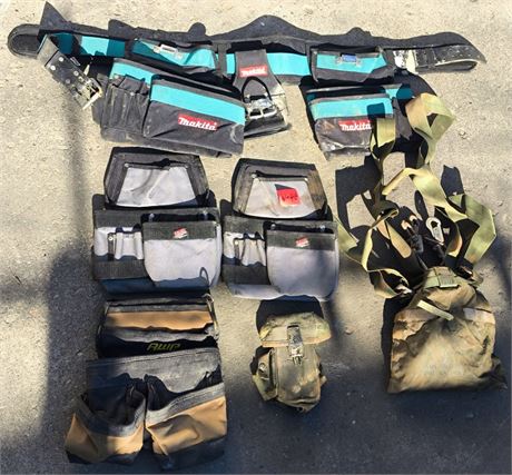 Lot - W-46 -  Makita Tool Belt System and Tool Bags